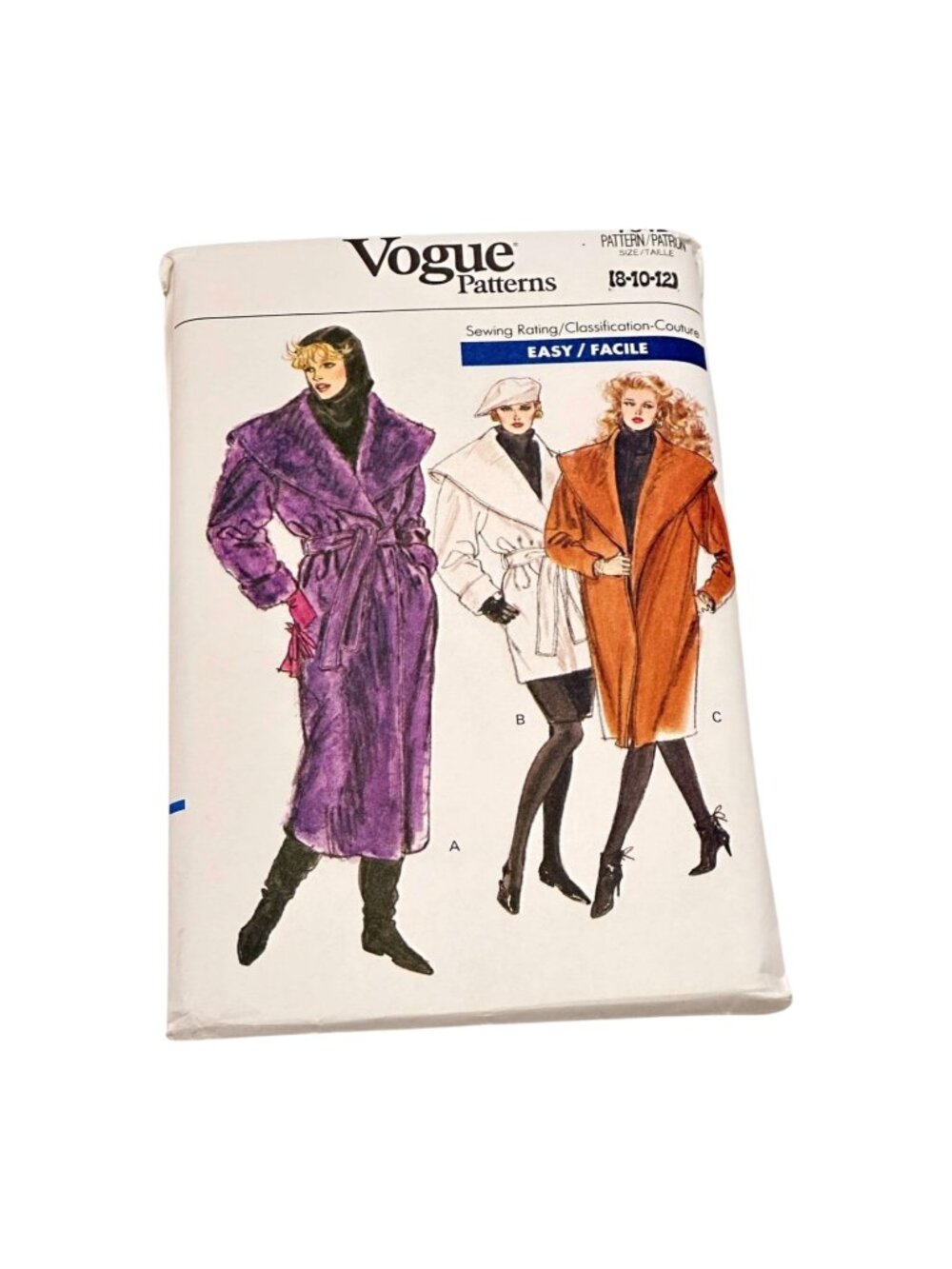 Vogue 7342 Womans Winter Coat Size 8 10 12 Sewing Pattern Uncut